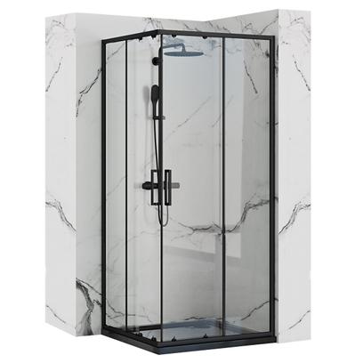 Μαύρη καμπίνα ντους Rea Punto 80x80
