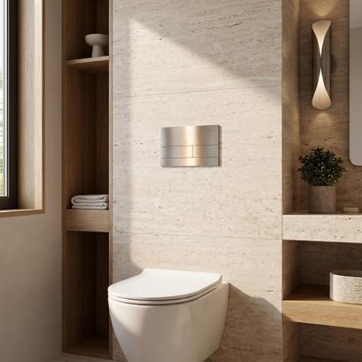 Stelaż zestaw podtynkowy Slim 024N do mis WC z przyciskiem T Stal Szczotkowana