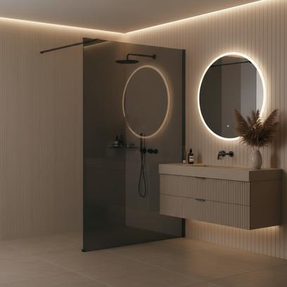 Duschwand Rea Flexi Grey / Titan 100