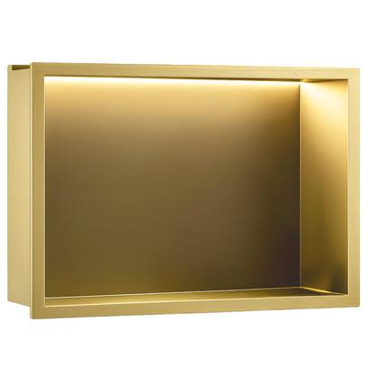 Вграден рафт за баня LED 30x45 brush gold