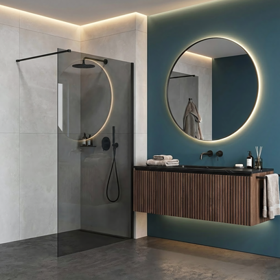 Pared de la ducha Rea Flexi Grey / Black 110