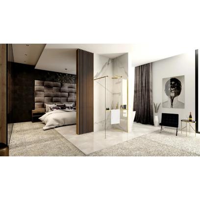 Duschwand Rea Aero Gold Brush N 100 Walk In + EVO