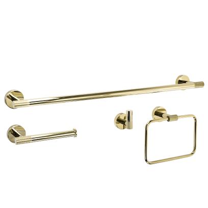 Ensemble d’accessoires de salle de bain GRID Gold 4 pièces