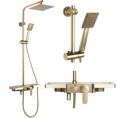 Shower set Rea Bravo Brush Gold