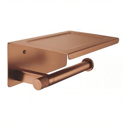 Držiak na toaletný papier s poličkou 39105A ORI Brush Copper