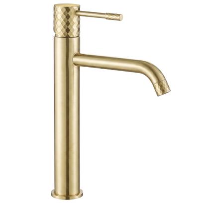 Смесител за мивка Rea Lungo Diamond Brush Gold High