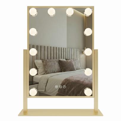 LED Spiegel HOLLYWOOD L.Gold 30x40