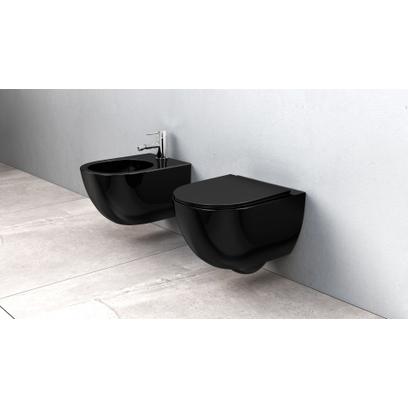 Felfüggesztett wc csésze Carlo Mini Rimless flat black
