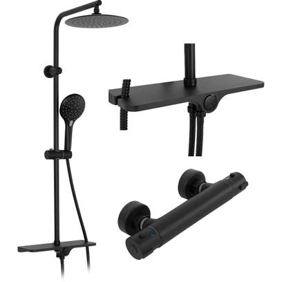 Thermostatic shower system Rea MIKE Black