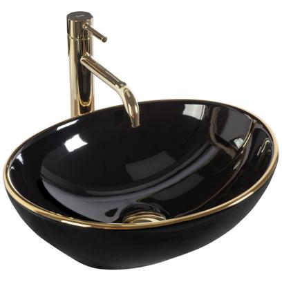 Countertop washbasin Rea Sofia Black Gold Edge