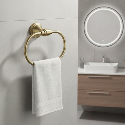 Kúpeľňový vešiak RING 1607 Aristo Brushed Gold