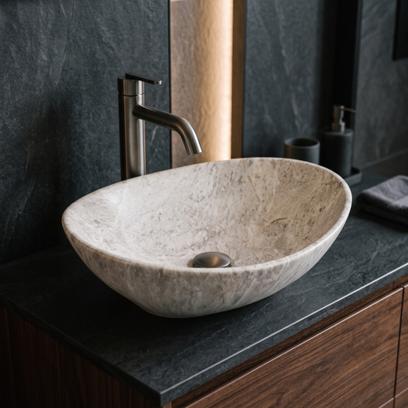 Countertop washbasin REA Sofia Light Stone