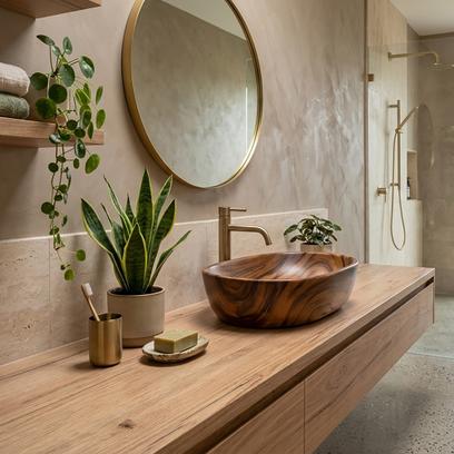 Countertop washbasin Rea AMELIA WOOD MATT