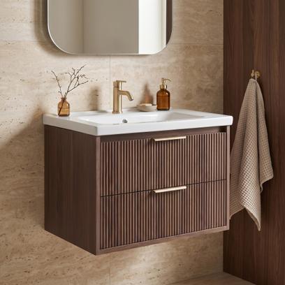 Szafka łazienkowa z umywalką Rea Sherry 60cm Brown Walnut