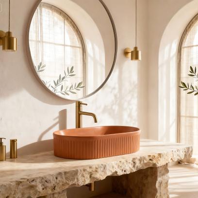 Countertop washbasin Rea Vanda Cinnamon Matt