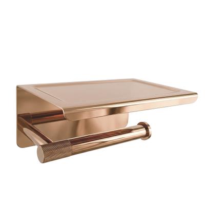 Държач за тоалетна хартия с етажерка 6613 Modern Copper