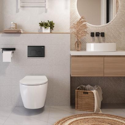 Stelaż zestaw podtynkowy ST do mis WC z przyciskiem F Black