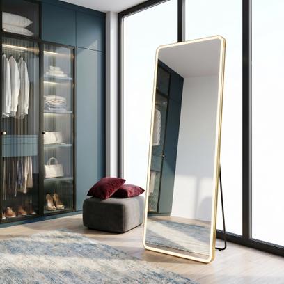 LED wandspiegel Classico 60x170cm Brush Gold