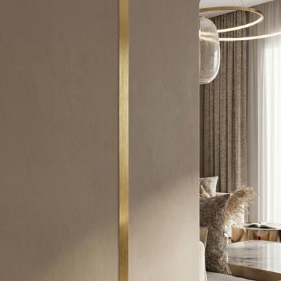 Самозалепваща декоративна лайсна Rea P14454 2cm Brush Gold