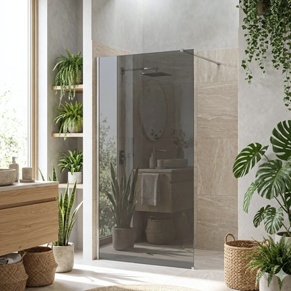 Pared de la ducha Rea Flexi Grey / Chrome 80
