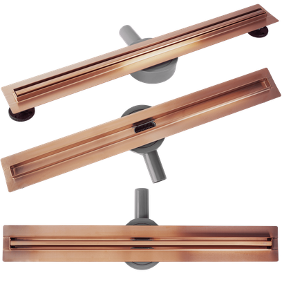 Linear drainage REA Neox Slim pro Brushed Copper 100