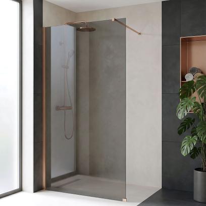 Duschwand Rea Flexi Grey / Brush Copper 100