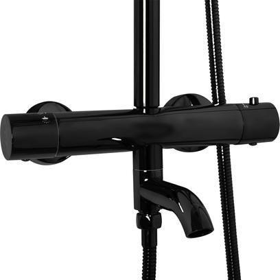 Thermostatic shower set Lungo Black Metallic
