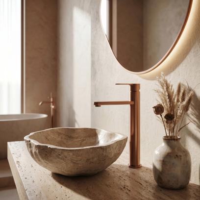 Robinet de salle de bain Rea Arcos Brush Copper