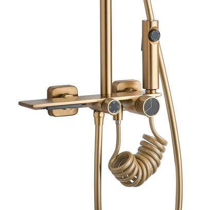Shower set REA HELIX Brush Gold