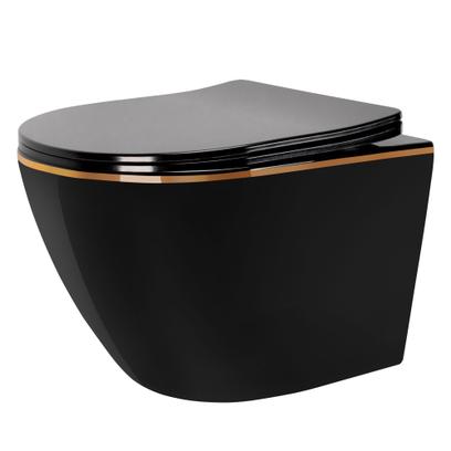 Závesné WC Rea Carlo Mini Tornado Black Gold Egde
