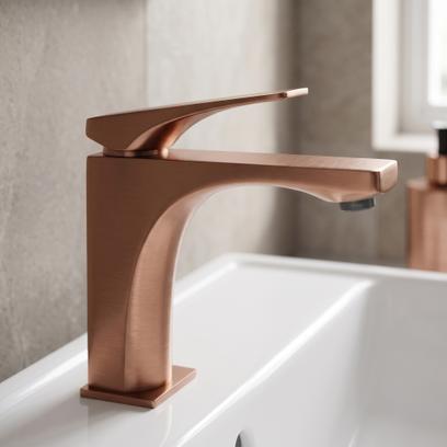 Maišytuvas praustuvui PREMIUM Rea Joe Brush Copper low