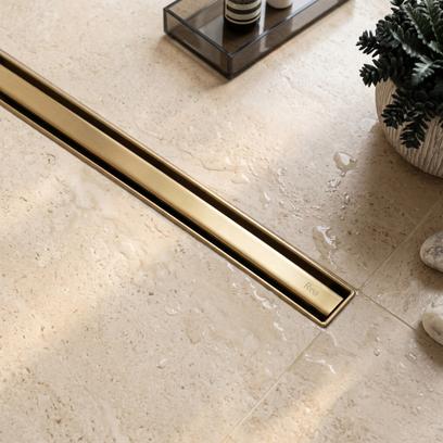 Линеен отводнител REA Neox Slim pro Brush Gold 90