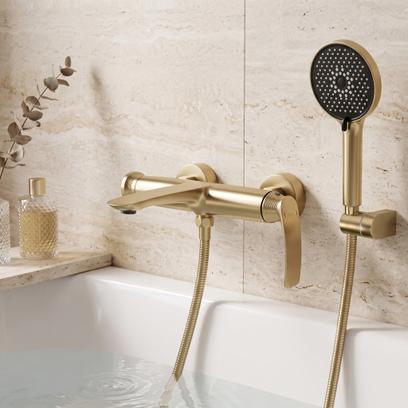 Kylpyammeen sekoitin PREMIUM Rea Como Brush Gold