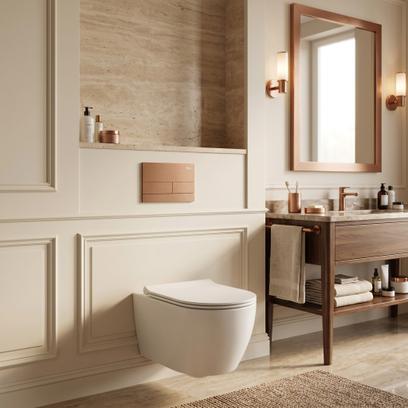Stelaż zestaw podtynkowy Slim 024N do mis WC z przyciskiem T Miedź Szczotkowana