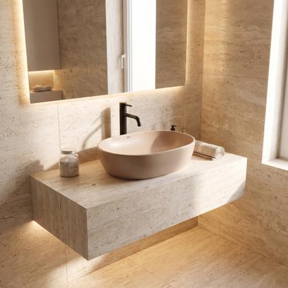 Umywalka nablatowa Rea Focus Taupe