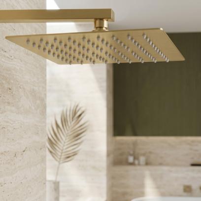 Square rain shower head REA JS-P015BG 25cm Brush Gold