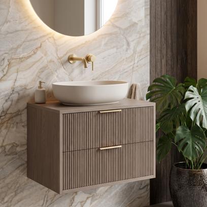 Waschtischunterschrank Rea Mono 60cm Grey Oak