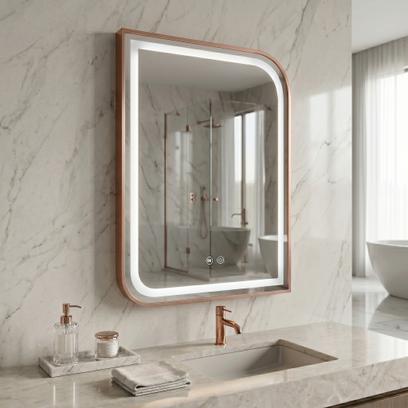 LED Spiegel ZONE 70x50 BRUSH  ROSE GOLD