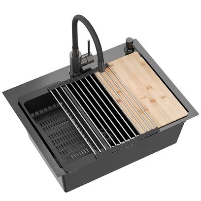 Edelstahlspüle LUKE 110 WORKSTATION Black
