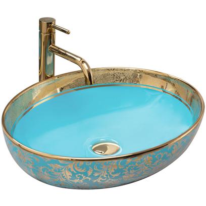 Ceramic Basin Margot Gold/ Blue
