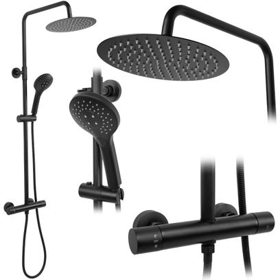 Shower set with thermostatic mixer REA VINCENT Black