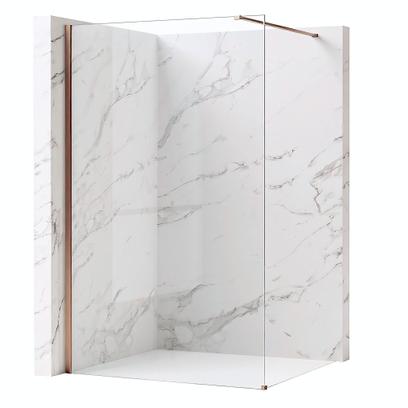 Duschwand Rea Flexi Transparent / Brush Copper 140