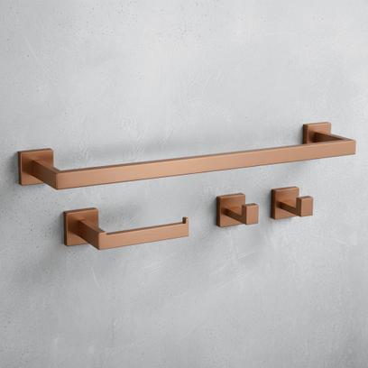 Ensemble d’accessoires de salle de bain Rio Brush Copper 4 pièces