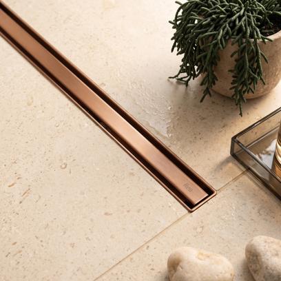 Odpływ Liniowy Rea Neox Slim Pro Brush Copper 70