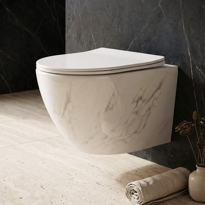 WC misa bez splachovacieho okruhu Rea Carlos Nature Marble