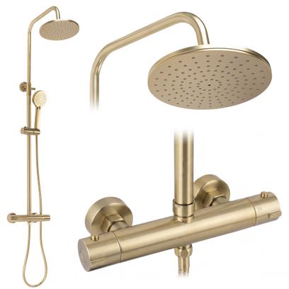 Shower set with thermostat Rea PAROT BRUSHED GOLD