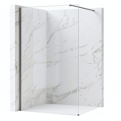 Duschwand Rea Flexi Transparent / Titan 80