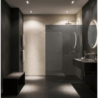 Pared de la ducha Rea Flexi Grey / Chrome 140