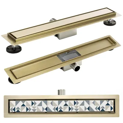 Drain linéaire Rea Pure Neo Gold 80