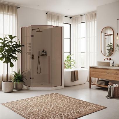 Καμπίνα Ντους Rea DIAMOND 90x90 COPPER BRUSH